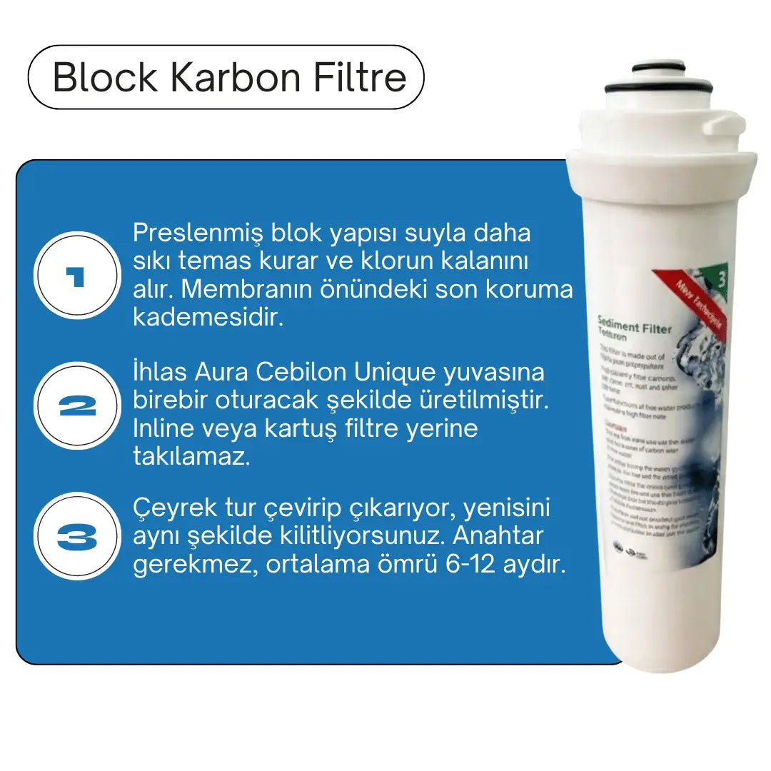 İhlas Aura Cebilon Unique Uyumlu Filtre Seti 3'lü