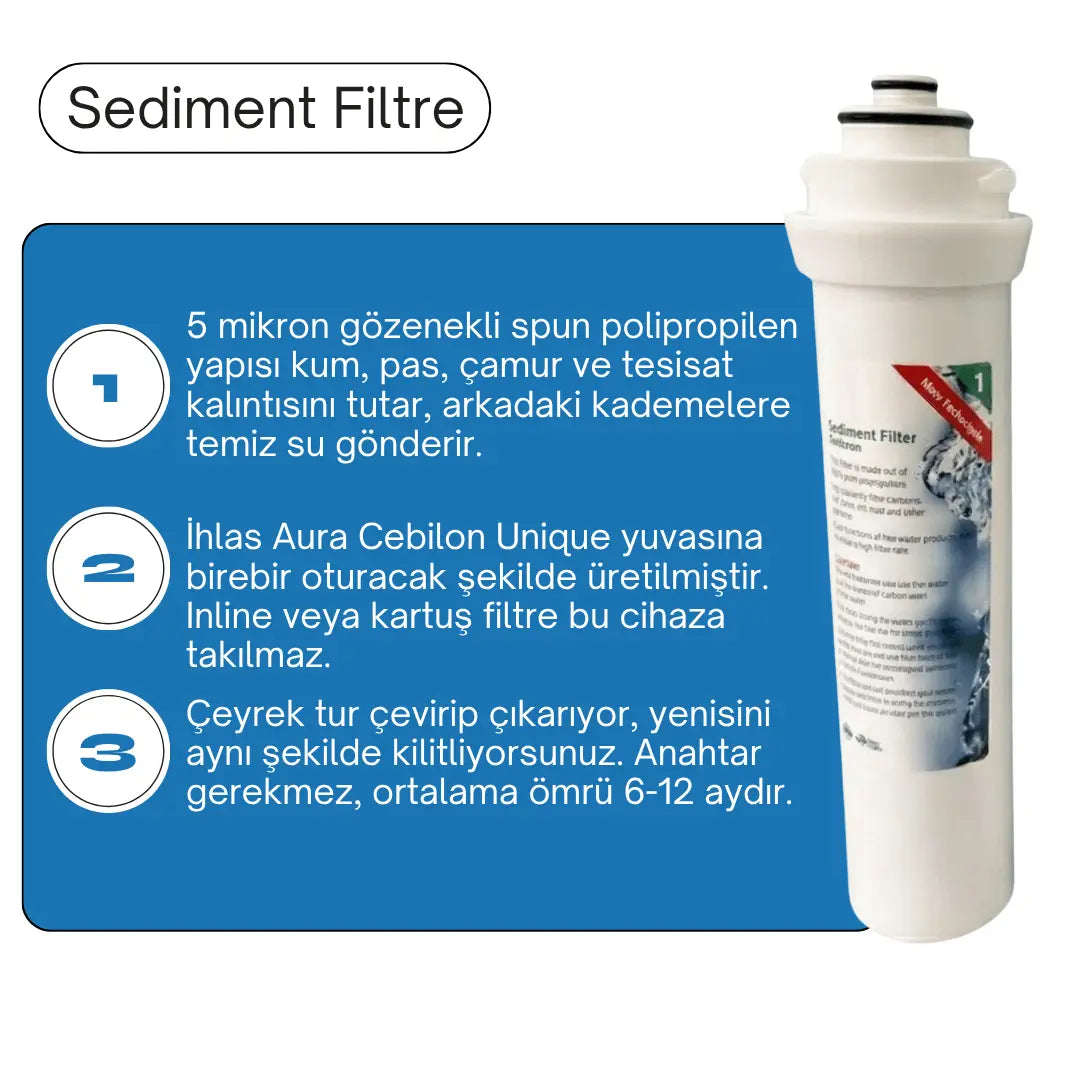 İhlas Aura Cebilon Unique Uyumlu Filtre Seti 3'lü