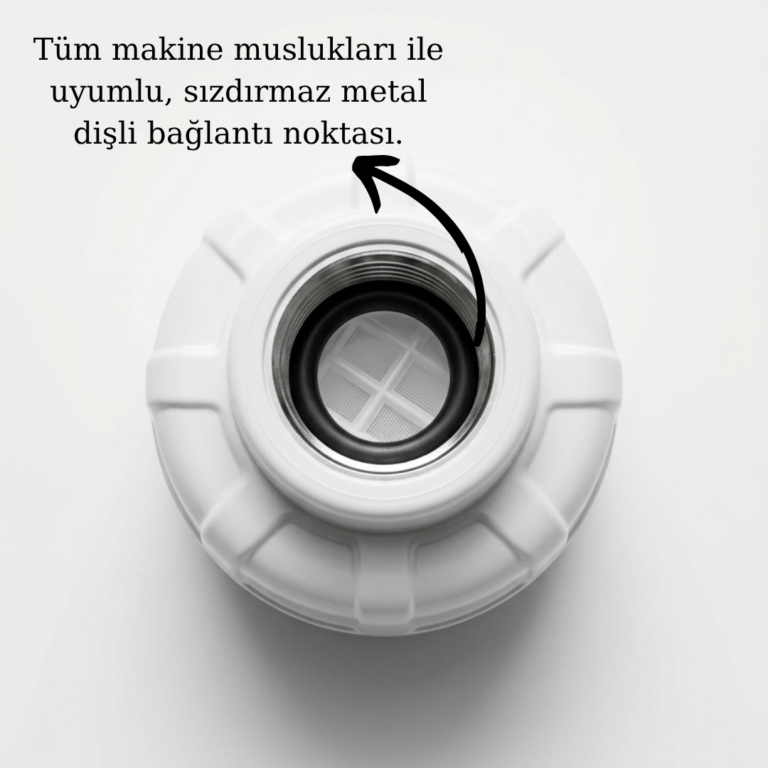 Mizufy kireç önleyici filtre sızdırmaz demir dişli yapıya sahip bağlantı noktasına sahiptir.