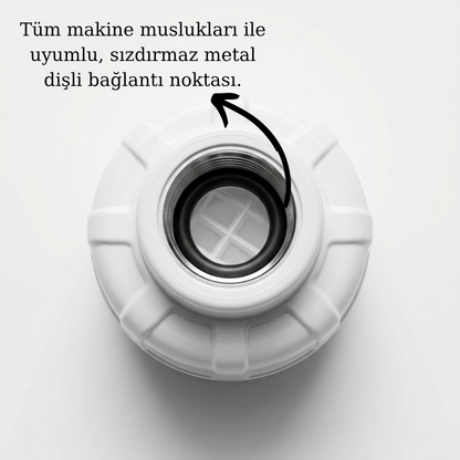 Mizufy kireç önleyici filtre sızdırmaz demir dişli yapıya sahip bağlantı noktasına sahiptir.